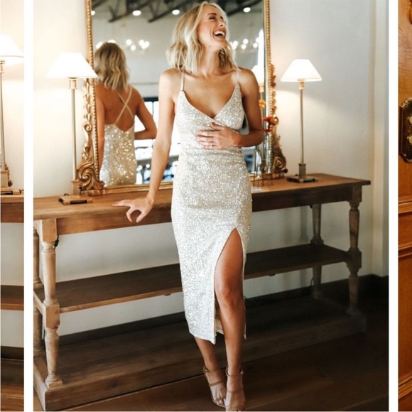 Baltic Born Dresses & Skirts - Baltic Born Annabel Sequin Tank Midi Dress